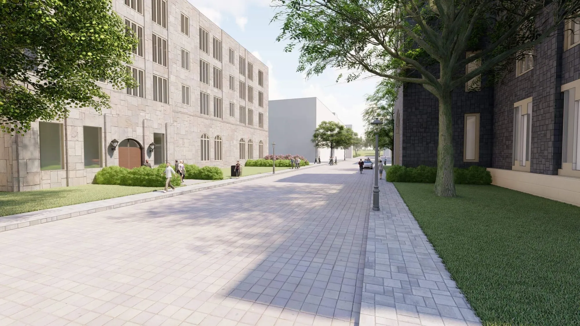 Rendering of a proposed academic quad at the U.S. Military Academy